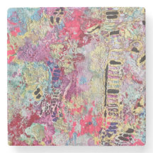 Untersetzer aus Schlangenmarmor muffig farbig