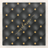 Untersetzer aus Schwarz und Gold mit Individuelle (Vorderseite)