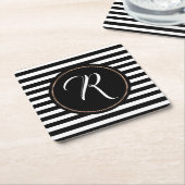 Untersetzer aus Schwarz und Weiß und Monogramm (angewinkelt)