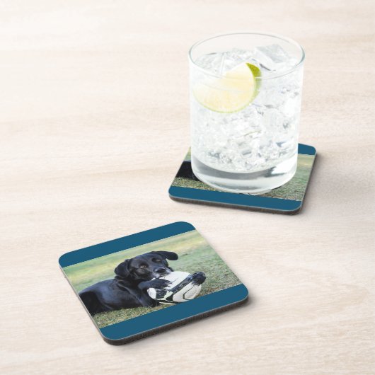 Untersetzer aus schwarzem Labor. Set von sechs Ja (Rechte Seite)