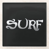 Untersetzer aus schwarzem Surfglas (Vorderseite)