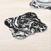 Untersetzer aus schwarzem und weißem Marmor (angewinkelt)