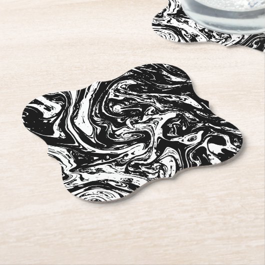 Untersetzer aus schwarzem und weißem Marmor (angewinkelt)