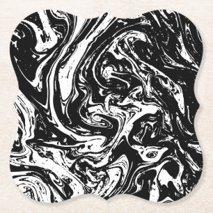 Untersetzer aus schwarzem und weißem Marmor