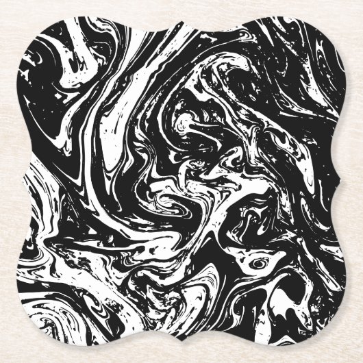 Untersetzer aus schwarzem und weißem Marmor (Vorderseite)