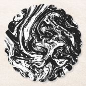 Untersetzer aus schwarzem und weißem Marmor (Vorderseite)