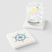 Untersetzer aus Stein aus Nautical Wheel (Seitenansicht)