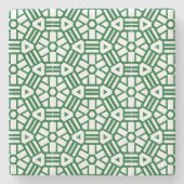 Untersetzer aus Stein - Grüne Hexagons und Bars (Vorderseite)