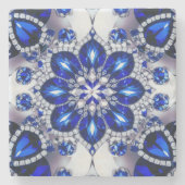 Untersetzer aus Stein mit blauen Weißtönen (Vorderseite)