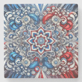 Untersetzer aus Stein mit französischen Farben (Vorderseite)