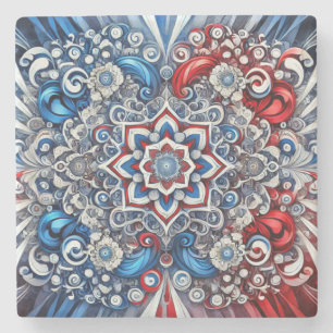 Untersetzer aus Stein mit französischen Farben