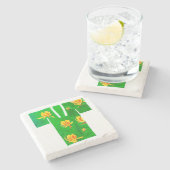 Untersetzer aus Stein mit nagajubanischem Design i (Seitenansicht)