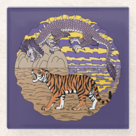 Untersetzer aus Tiger und Drachenglas
