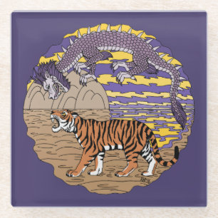 Untersetzer aus Tiger und Drachenglas