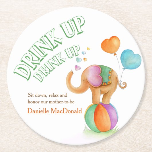 Untersetzer aus unisex Baby-Duschpapier mit Circus (Vorderseite)