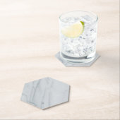 Untersetzer aus weißem Marmor Stone Hexagon (Vor Ort)