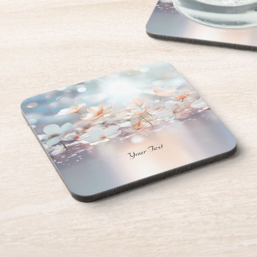 Untersetzer aus weißem Pfirsichflocken (Linke Seite)