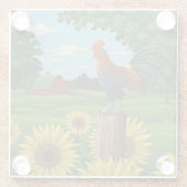 Untersetzer/Balken und Sonnenblumen Glasuntersetzer (Rückseite)