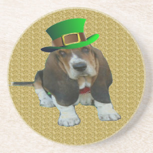 Untersetzer Basset Hound Happy St.Patrick's Day