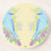 Untersetzer/Blaue Vögel Sandstein Untersetzer (Vorne)