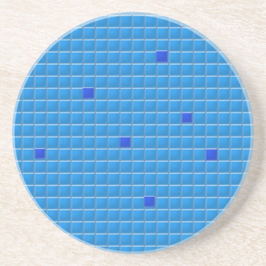 Untersetzer - Blaues Square Mosaik (Vorne)