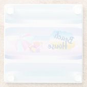 Untersetzer Blue and Pink Beach House (Rückseite)