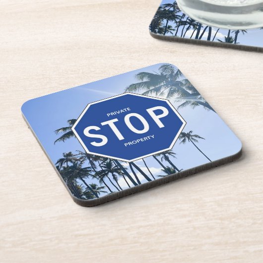 Untersetzer - Blue Stopp Sign - Set von 6 (Linke Seite)