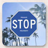 Untersetzer - Blue Stopp Sign - Set von 6 (Vorderseite)