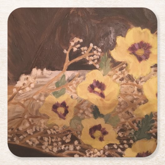 Untersetzer/Blume mit einem Protokoll Rechteckiger Pappuntersetzer (Vorderseite)