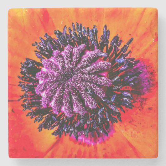 Untersetzer, Blumenmuster Steinuntersetzer (Vorderseite)