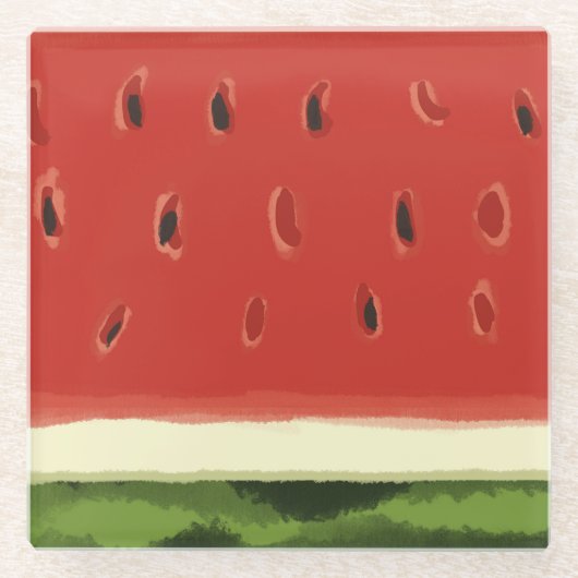 Untersetzer Bright Red Watercolor (Vorderseite)