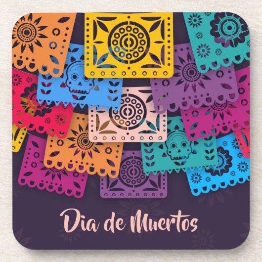 Untersetzer Colorful Dia de Muertos Banners | (Vorderseite)