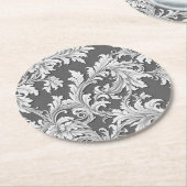 Untersetzer Damask Design Grau-Schwarz/Weiß (Angewinkelt)