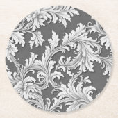 Untersetzer Damask Design Grau-Schwarz/Weiß (Vorderseite)