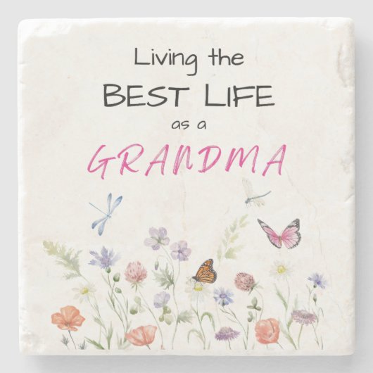 Untersetzer - Das beste Leben als Oma Stone (Vorderseite)