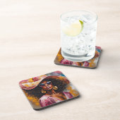 Untersetzer der Afroamerikanerin mit Cork Backing (Rechte Seite)