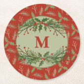 Untersetzer der mit Monogramm Feiertage (Vorderseite)