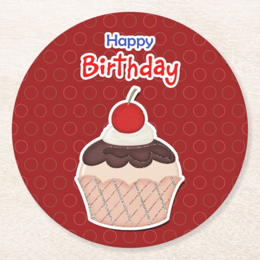 Untersetzer der Pappe - Happy Birthday (Vorderseite)