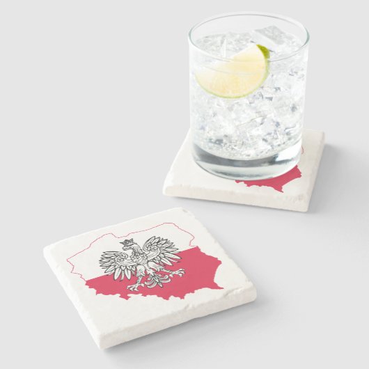 Untersetzer der polnischen Kartenflagge (Seitenansicht)