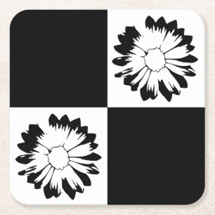 Untersetzer der schwarzen und weißen Blume