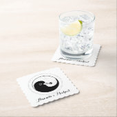 Untersetzer der WEDPARTY. b/w YinYang-Tauben (Vor Ort)