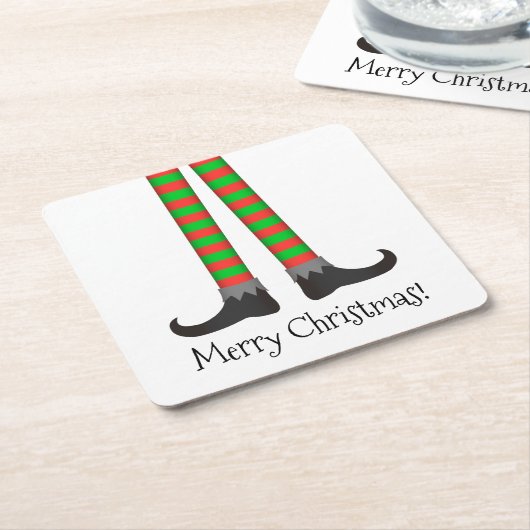 Untersetzer der Weihnachtselfen - Striptes Kostüm (angewinkelt)