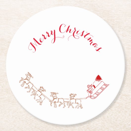 Untersetzer - Der Weihnachtsmann und sein Schlitte (Vorderseite)