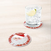 Untersetzer des PARTY Santa Face Circle Red Stripe (Vor Ort)