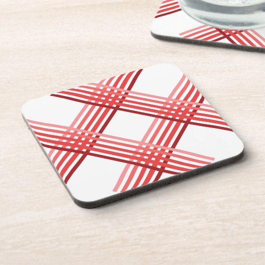 Untersetzer - Diagonal überquerte rote Streifen (Linke Seite)