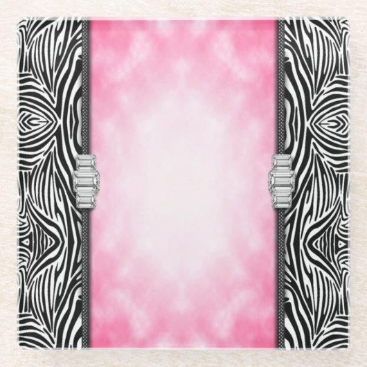 Untersetzer/Diamanten und Zebra Print Glasuntersetzer (Vorderseite)
