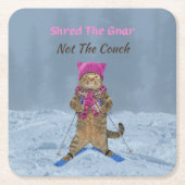 Untersetzer, die die Skatkatze Gnar verschrotten Rechteckiger Pappuntersetzer (Vorderseite)