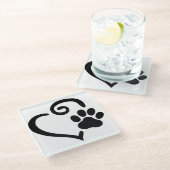 Untersetzer "DOGGY LIEBE WITH PAY DRUCKING" (Schrägansicht)