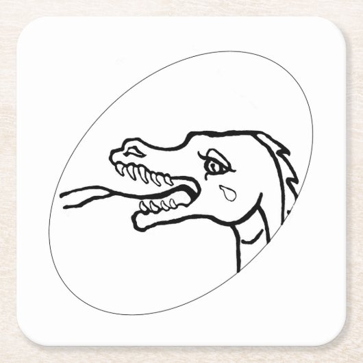 Untersetzer: Dragon Head to Color Rechteckiger Pappuntersetzer (Vorderseite)