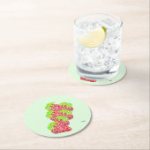 Untersetzer: Erdbeeren Runder Pappuntersetzer (Vor Ort)